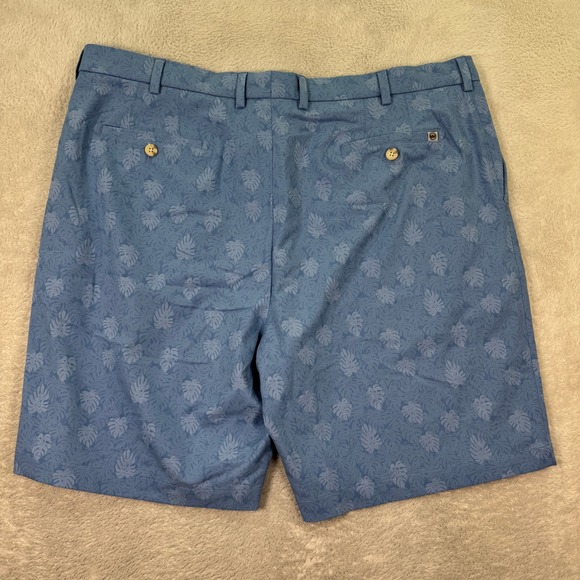 Peter Millar Blue Leaf Print Golf Shorts Men's 40 Outdoor Casual Floral‎ Casual - Picture 2 of 8
